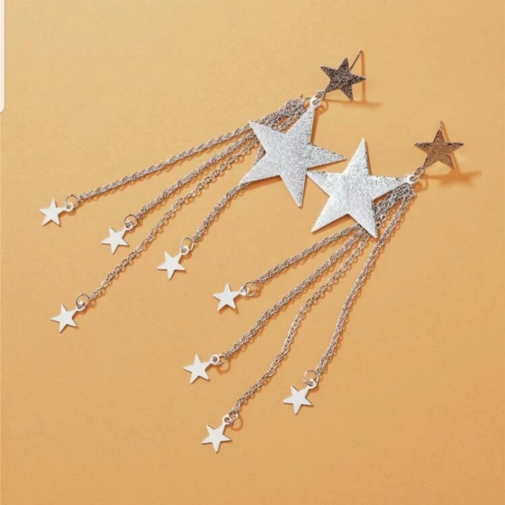 *Crystal* Star Burst Earrings - Picture 3 of 5
